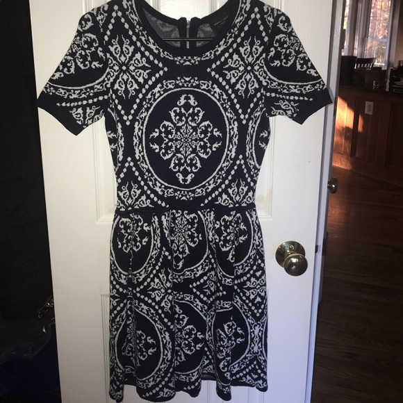 Midnight blue Romeo & Juliet Coture Brocade Sweater Dress - Picture 3 of 7